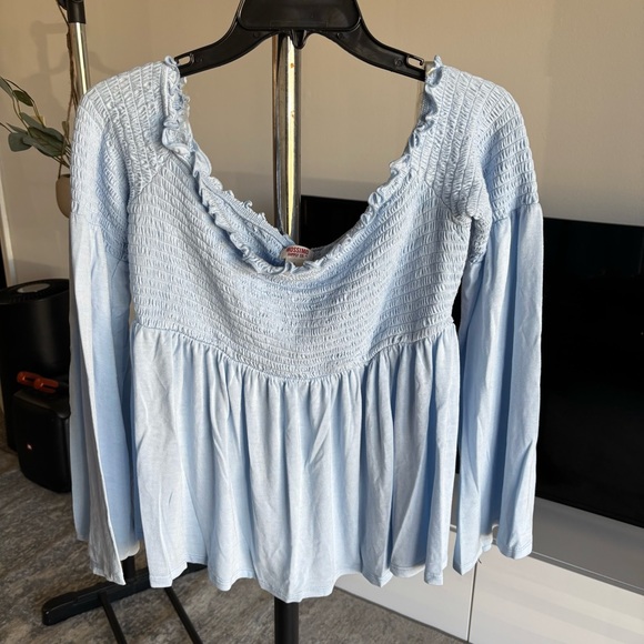 Mossimo Supply Co. Tops - Women's Mossimo Blue Angel Off Shoulder Blouse